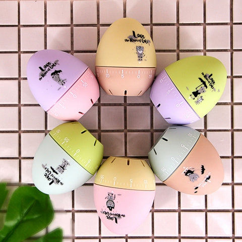 Simpatico cartone animato meccanico uovo timer da cucina sveglia gli studenti imparano le macchine per la gestione del tempo, consegna casuale dei colori, Egg