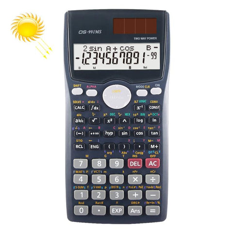 OSALO OS-991MS 10 + 2 chiffres Affichage à double fonction Fonction étudiante multifonctionnelle Calculatrice scientifique Calculatrice à double puissance d'énergie solaire, OS-991MS
