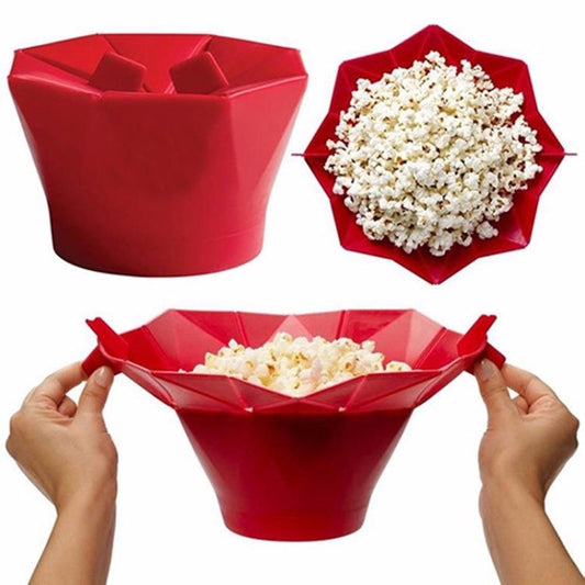 Macchina per Popcorn in Silicone Pieghevole da 2 Pezzi per Microonde