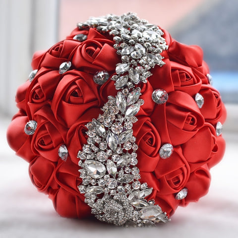 Matrimonio con fiori Accessori per bouquet da sposa Forniture per decorazioni per matrimoni con strass per damigelle d'onore, D445