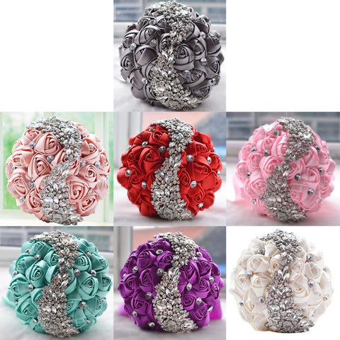 Matrimonio con fiori Accessori per bouquet da sposa Forniture per decorazioni per matrimoni con strass per damigelle d'onore, D445