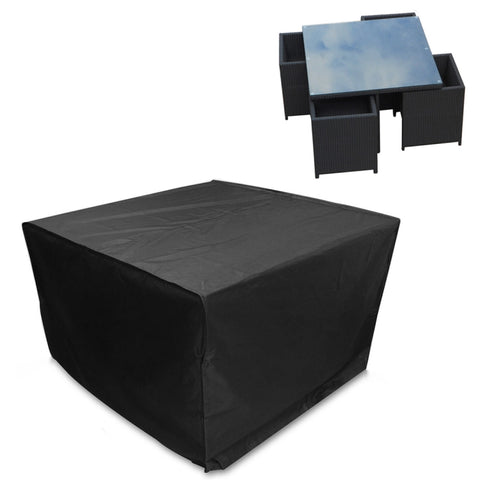 Copertura protettiva per sedie da tavolo pieghevoli in tessuto Oxford 210D antipolvere impermeabile anti-UV Copertura protettiva per mobili da esterno, dimensioni: 123 * 123 * 74 cm (nero), Size: 123*123*74cm