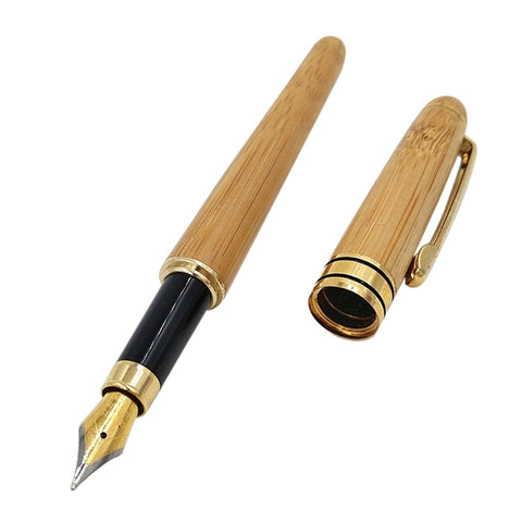Penna stilografica a inchiostro stilografica en bambou avec piston transparent, pennino extra fine per ufficio scolastico