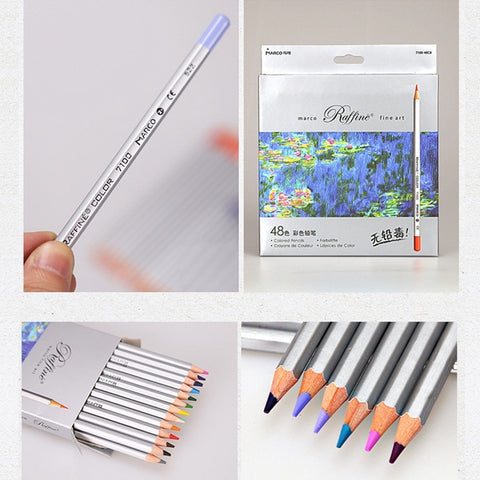 Libri da colorare professionali per schizzi d'arte che disegnano colori vivaci Set di matite colorate in legno a 48 colori, 48-color