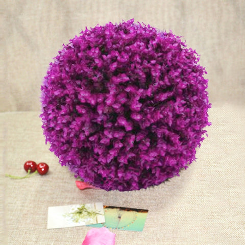 Ornamento da appendere per la decorazione esterna della casa, dell'albero della palla di piante di eucalipto viola artificiale, diametro: 9,5 pollici, 9.5 pollici