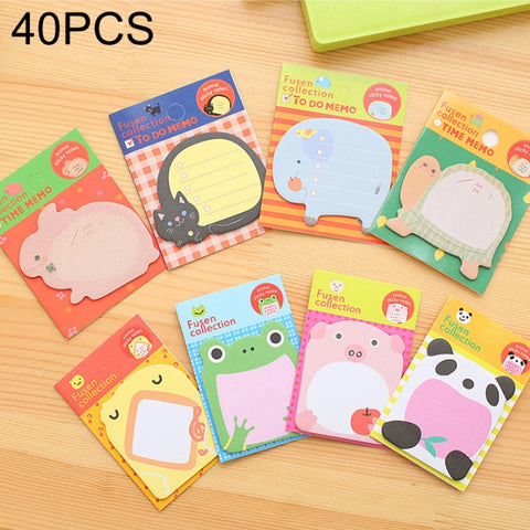 Bloc de notes auto-adhésif en forme d'animal de fumée de 40 pièces N-times note adhésive pour meubles de bureau scolaire, consegna dans un style décontracté, bloc-notes adhésif