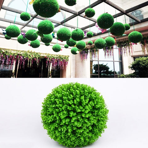 Artificiale verde eucalipto pianta palla topiaria matrimonio evento casa decorazione esterna ornamento da appendere, diametro: 11,4 pollici, 11.4 pollici