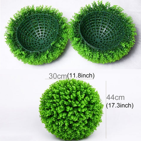 Artificiale verde eucalipto pianta palla topiaria matrimonio evento casa decorazione esterna ornamento da appendere, diametro: 17 pollici, 17 pollici