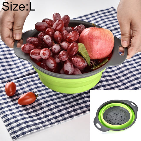 Cestino di scarico pieghevole creativo per frutta e verdura, cestello portaoggetti, L, dimensions: 29,5*23,5*10 cm, Taille: L