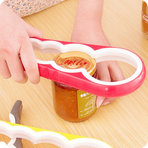Apribottiglie multifunzione 4 in 1 Lattine aperte sicure per la casa Attrezzo da cucina con tappo antiscivolo, consegna colore casuale, 4 in 1