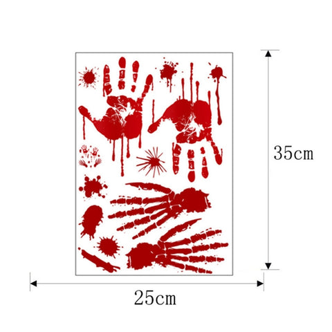 Decorazioni di Halloween Adesivi murali creativi in ​​PVC stampati con sangue Adesivi per finestre, dimensioni: 25*30 cm, consegna in stile casuale, 25x30cm