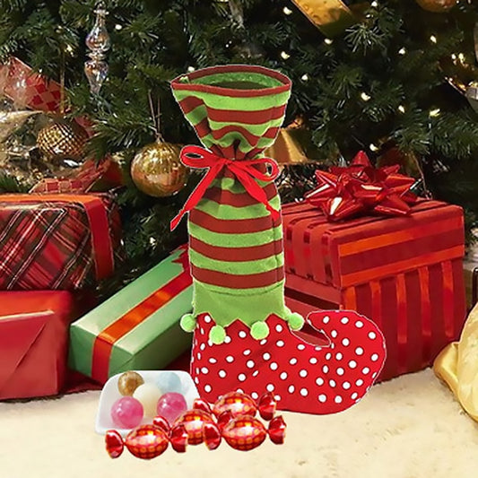 borsa-per-caramelle-con-motivo-a-pois-decorazione-per-la-tavola-di-natale-size-35-20cm - immagine 1