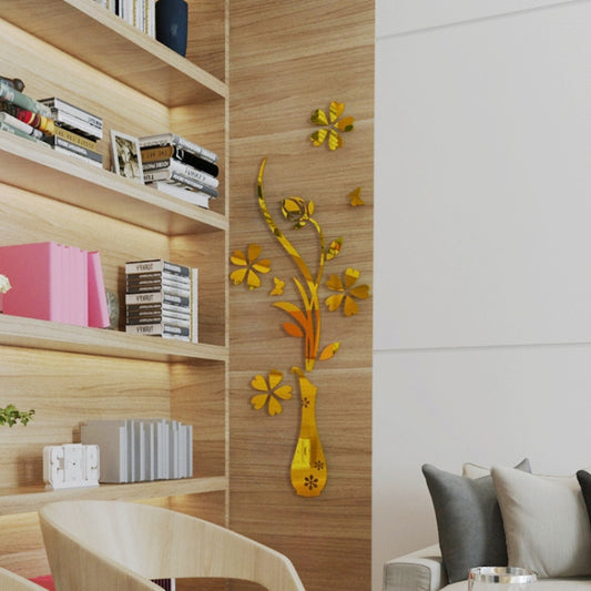 Set di adesivi da parete fai da te con specchio creativo in stile vaso 3D da 2 pezzi, dimensioni: 40 * 60 cm