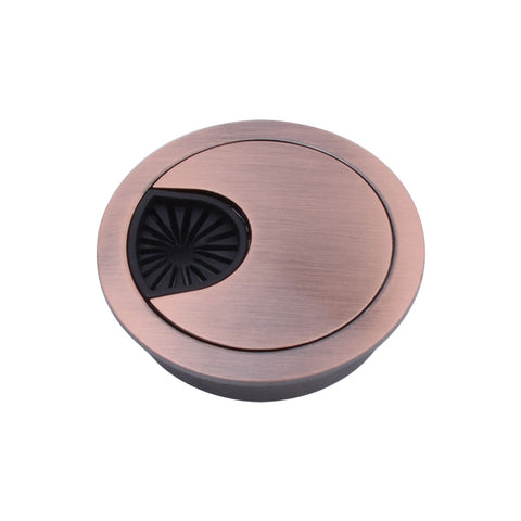 Copri foro per scatola filettata rotonda in lega di zinco da tavolo per computer da scrivania, 2 pezzi, diametro del foro: 53 mm (oro brillante), 53mm
