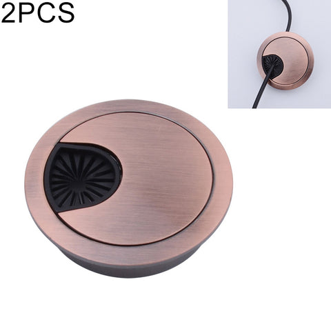 Copri foro per scatola filettata rotonda in lega di zinco da tavolo per computer da scrivania, 2 pezzi, diametro del foro: 53 mm (oro brillante), 53mm