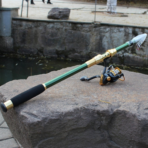 Canna da pesca portatile da viaggio in carbonio da 2,1 m, consegna colore casuale, 2.1m