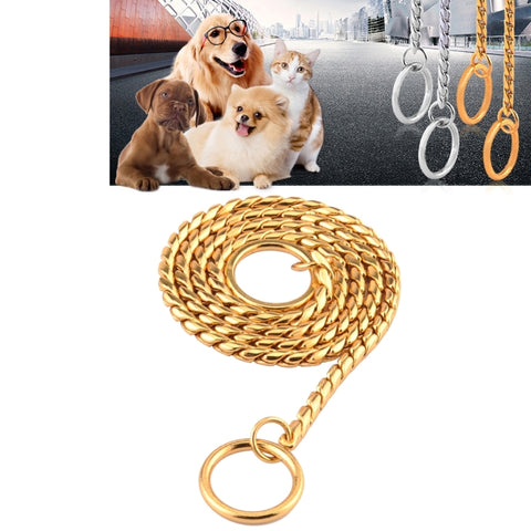 Collari per animali domestici Collare per animali domestici Collare per cani Catena a serpente Catena per cani Collare per cani a catena in metallo solido, Lunghezza: 65 cm, 65 cm
