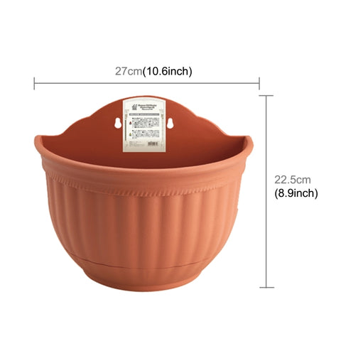 Vasi sospesi a parete in stile europeo Bacino semicircolare sospeso a parete in similpelle Vasi in vaso per interni ed esterni, grandi dimensioni: 27 * 15 * 22,2 cm, consegna colore casuale, Large Size