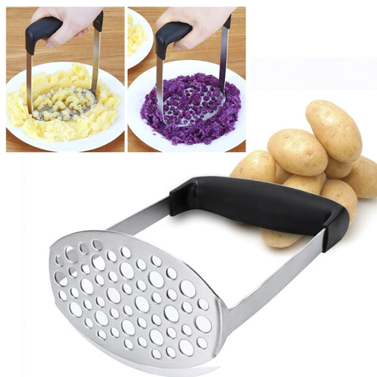 Schiacciapatate manuale in acciaio inossidabile con zucca e patate con manico orizzontale ampio ed ergonomico, Single layer stainless