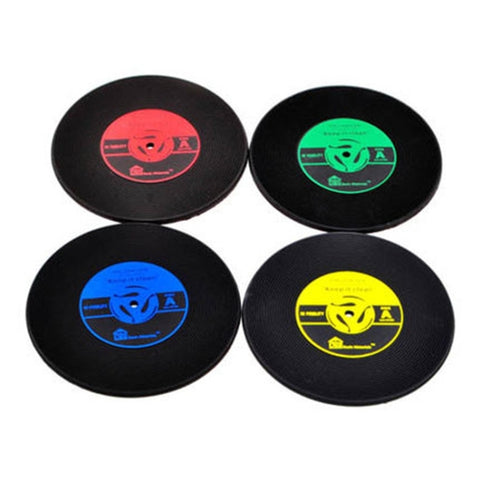 Sottobicchieri Retrò in Vinile Nero - Set di 4 per Tazze e Bevande,