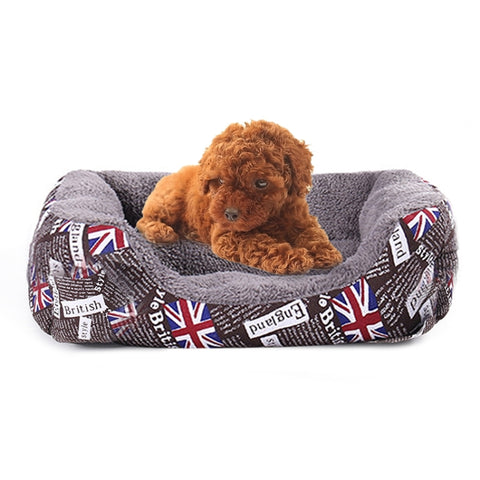 Tappetino per cuccia per cani da compagnia caldo autentico quattro stagioni con bandiera nazionale, dimensioni: L, 66×50×14 cm, Size: L, 66×50×14cm