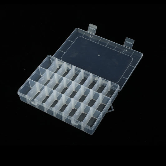 contenitore-portaoggetti-organizer-in-plastica-con-griglia-rimovibile-da-5-pezzi-con-24-slot-per-orecchini-gioielli-24-slots - immagine 1