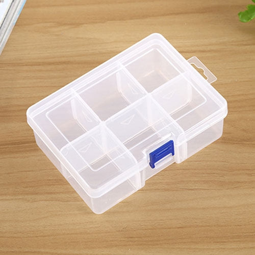 contenitore-portagioie-in-plastica-per-organizer-con-divisori-regolabili-dimensioni-grande-6-scomparti-6-slots - immagine 1