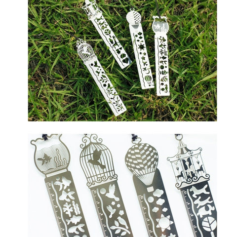 5 pezzi segnalibro delicato con motivo scavato segnalibro in metallo ultrasottile righello segnalibri alla moda per forniture per ufficio scolastico, consegna con modello casuale, Bookmark 6 - Novalix Store