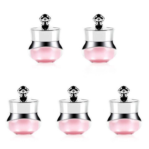 Contenitori da viaggio in acrilico da 5 pezzi con coperchi rigidi sigillati adatti per crema viso mani corpo, 5 ml