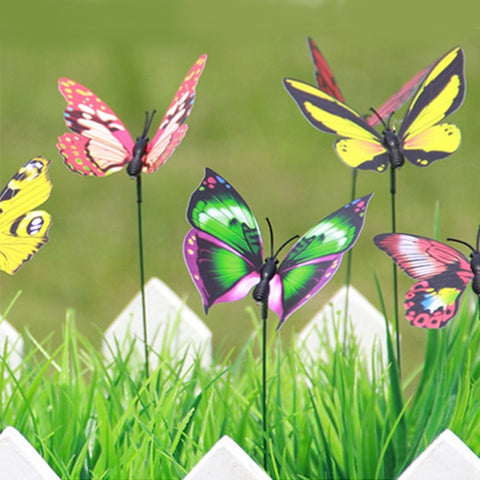 50 pz. Farfalle Colorate Ornamento da Giardino Vaso da Fiori Decorazione per Piante Farfalla Bastone Decorazione da Giardino Farfalla di Simulazione, Consegna Colore Casuale, Colorful Butterflies Ornament - Novalix Store