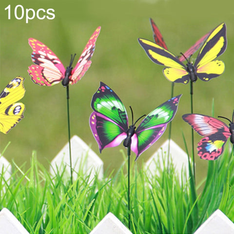 50 pz. Farfalle Colorate Ornamento da Giardino Vaso da Fiori Decorazione per Piante Farfalla Bastone Decorazione da Giardino Farfalla di Simulazione, Consegna Colore Casuale, Colorful Butterflies Ornament - Novalix Store