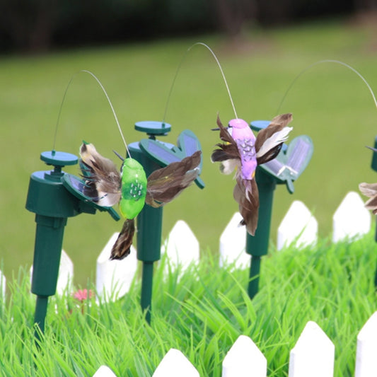 Decorazione da Giardino: Ornamenti Solari con Colibrì Volanti e Piume