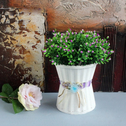 Vasi da fiori in plastica Vasi da fiori di medie dimensioni Moda Balcone Fioriera da giardino Decorazione per la casa, Consegna casuale dei colori del nastro, Floral Vase 3