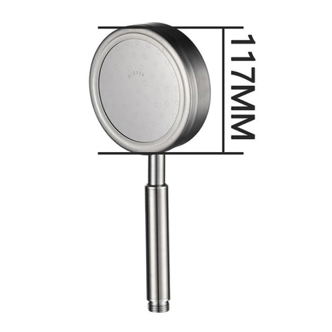 Soffione doccia pressurizzato rotondo in acciaio inossidabile 304 rimovibile e lavabile, dimensioni: 117 mm, Pattern E