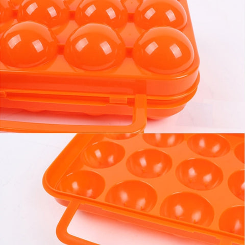 Custodia portaoggetti portatile per uova da 12 griglie, vassoio portaoggetti, protezione infrangibile a prova di schiacciamento per picnic, escursionismo all'aperto, consegna colore casuale, 12 Eggs
