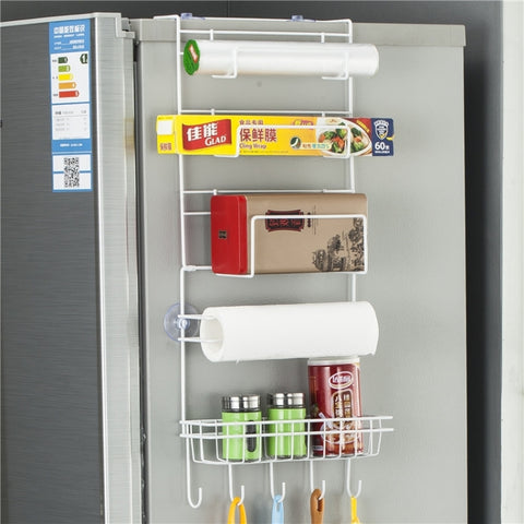 Scaffale per frigorifero multistrato Mensola laterale Supporto per parete laterale Organizzatore da cucina multifunzione per la casa, dimensioni: 25 x 9,5 x 62 cm, 25 x 9.5 x 62cm