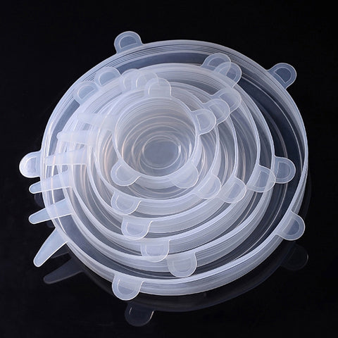 6 pezzi/set coperchi sigillanti in silicone per uso alimentare, Silicone Sealing Lids - Novalix Store