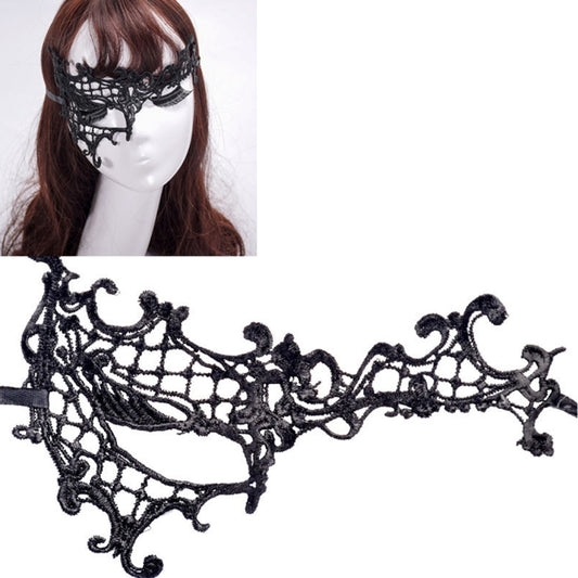 Maschera di pizzo sexy per Halloween con semi-occhi da donna