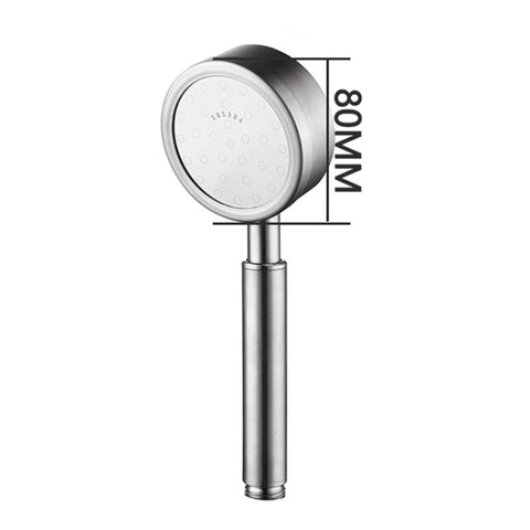 Soffione doccia pressurizzato rotondo in acciaio inossidabile 304 rimovibile e lavabile, dimensioni: 80 mm, modello F