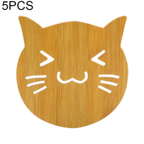 5 pezzi di tavolo da cucina simpatico cartone animato per proteggere il sottobicchiere isolante termico in legno, consegna in stile casuale, Table Mats 2 - Novalix Store