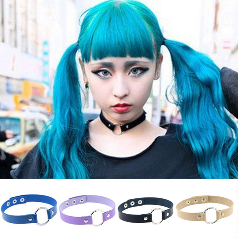 3 pezzi Bracciale con collare in pelle da discoteca rotondo punk alla moda giapponese Harajuku, consegna colore casuale, YXQ - Novalix Store
