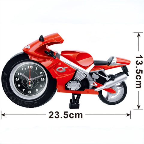 Modello di orologio da scrivania creativo artistico per sveglia da motocicletta per decorazioni per scaffali domestici