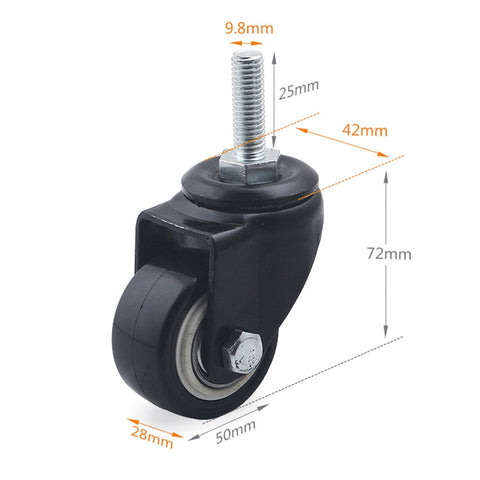 2 pezzi da 2 pollici per mobili, tavolino da caffè, vite silenziosa, ruota universale, 2 inch Screw Universal Wheel - Novalix Store