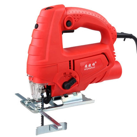 Seghetto alternativo 220V Sega elettrica Lavorazione del legno Ustensiles electrici Sega a catena multifunzione Seghe a mano Machine da taglio per legno con laser e 10 lame per sega, spina europea, 65 Quick Install Version