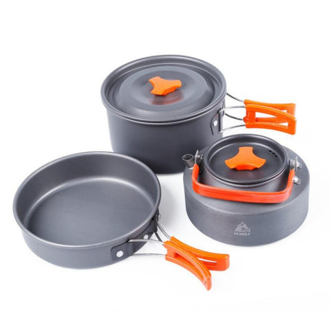 Hewolf 1692 Stoviglie da campeggio all'aperto Pentole Set di pentole per 2-3 persone, HW-K1692 For 2-3 Person
