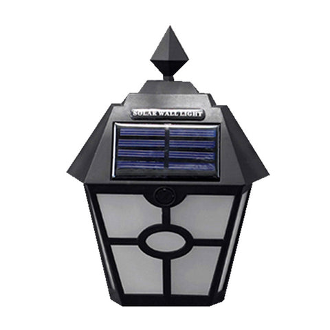 Lampada da parete a LED esagonale retrò solare Lampada da esterno con controllo del sensore di luce