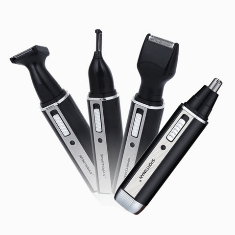 SPORTSMAN Tagliacapelli ricaricabile per orecchie e naso quattro in uno Rasoio elettrico Barba Viso Sopracciglia Tagliacapelli per uomo, Spina americana (Nero, 110 V), US Plug