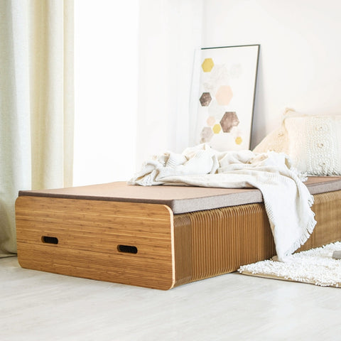 Letto singolo pieghevole creativo, dimensioni: larghezza: 200x90 cm, Size: Width: 200x90cm (Grey), Size: Width: 200x90cm (Brown)