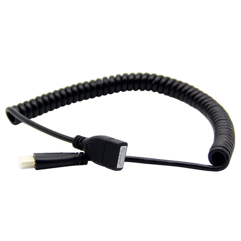 Cavo adattatore a spirale retrattile HDMI 19 pin maschio a HDMI 19 pin femmina, cavo a spirale estensibile fino a 1,5 m, HDMI AM to AF