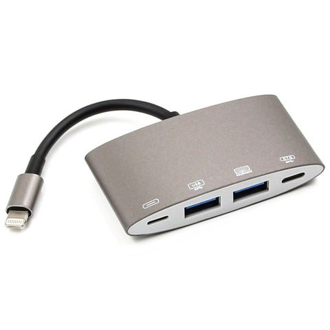 Adattatore convertitore multifunzione 1040KEY da 8 pin a USB + Type-C / USB-C + OTG, 1040KEY